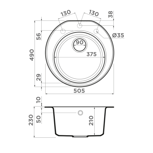 Кухонная мойка Omoikiri Miya 50R-DC Tetogranit/коричневый 4993507 Кухонная мойка Omoikiri Miya 50R-DC Tetogranit/коричневый 4993507