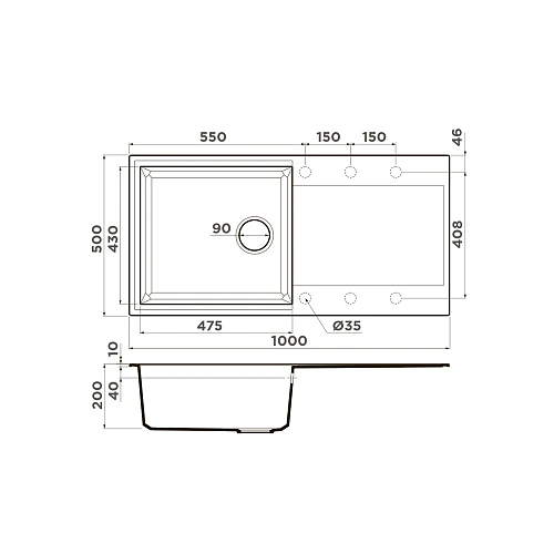 Кухонная мойка Omoikiri Sakaime 100-DC Tetogranit/коричневый 4993888 Кухонная мойка Omoikiri Sakaime 100-DC Tetogranit/коричневый 4993888