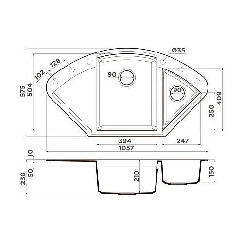Кухонная мойка Omoikiri Sakaime 105C-GR Tetogranit/leningrad grey 4993576 Кухонная мойка Omoikiri Sakaime 105C-GR Tetogranit/leningrad grey 4993576