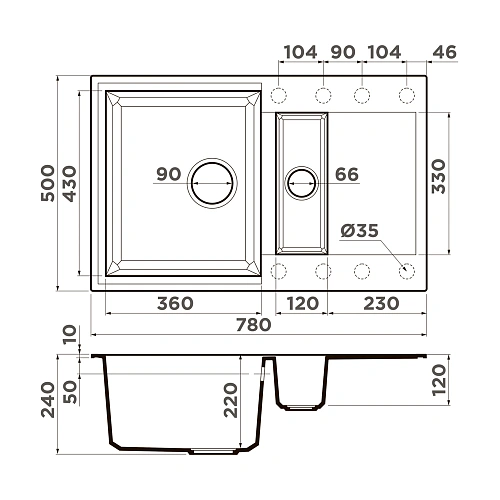 Кухонная мойка Omoikiri Sakaime 78-2-BL Tetogranit/черный 4993114 Кухонная мойка Omoikiri Sakaime 78-2-BL Tetogranit/черный 4993114