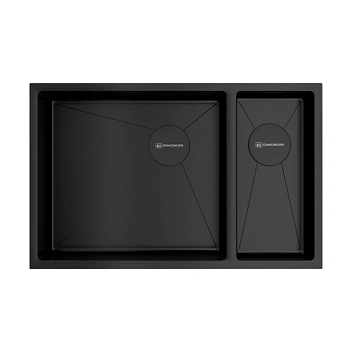 Кухонная мойка Omoikiri Taki 69-2-U/IF-GB-L Side нержавеющая сталь/графит 4997050 Кухонная мойка Omoikiri Taki 69-2-U/IF-GB-L Side нержавеющая сталь/графит 4997050