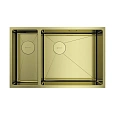 Кухонная мойка Omoikiri Taki 69-2-U/IF-LG-R Side нержавеющая сталь/светлое золото 4993184 Кухонная мойка Omoikiri Taki 69-2-U/IF-LG-R Side нержавеющая сталь/светлое золото 4993184