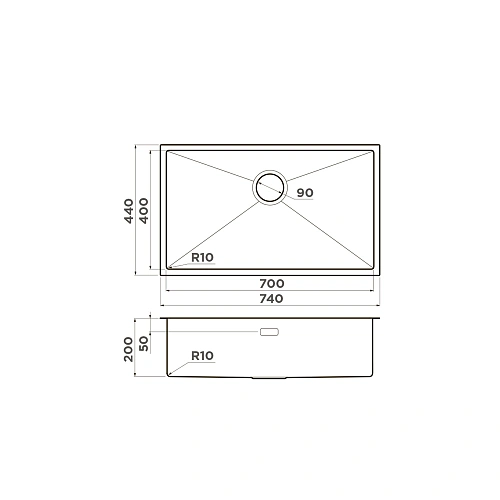 Кухонная мойка Omoikiri Taki 74-U/IF-GB нержавеющая сталь/графит 4997020 Кухонная мойка Omoikiri Taki 74-U/IF-GB нержавеющая сталь/графит 4997020