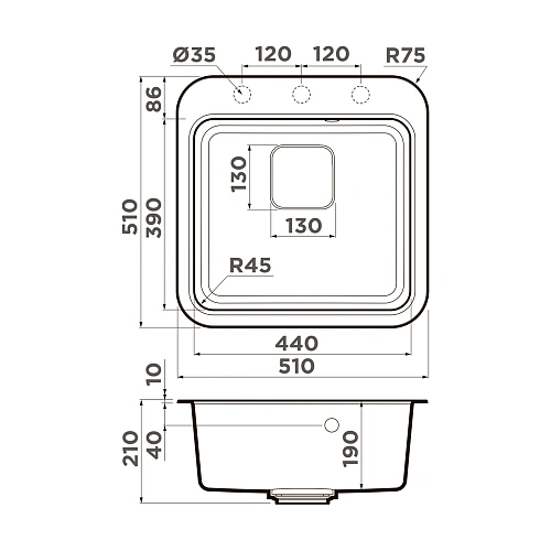 Кухонная мойка Omoikiri Tasogare 51-DC Artgranit/коричневый 4993741 Кухонная мойка Omoikiri Tasogare 51-DC Artgranit/коричневый 4993741