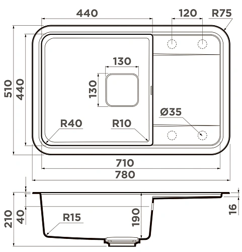 Кухонная мойка Omoikiri Tasogare 78-GR Artgranit/leningrad grey 4993748 Кухонная мойка Omoikiri Tasogare 78-GR Artgranit/leningrad grey 4993748