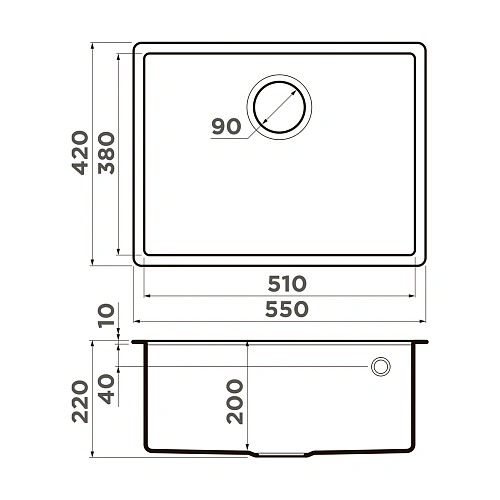 Кухонная мойка Omoikiri Tedori 54-U-DC Tetogranit/коричневый 4993992 Кухонная мойка Omoikiri Tedori 54-U-DC Tetogranit/коричневый 4993992