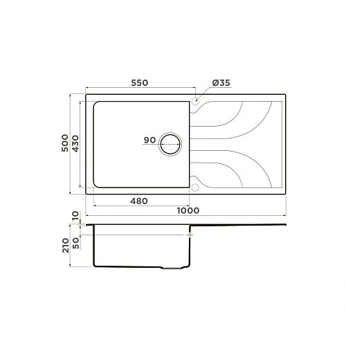 Кухонная мойка Omoikiri Yasugata 100-DC Tetogranit/коричневый 4993848 Кухонная мойка Omoikiri Yasugata 100-DC Tetogranit/коричневый 4993848