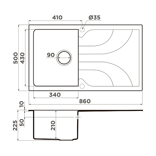 Кухонная мойка Omoikiri Yasugata 86-DC Tetogranit/коричневый 4993872 Кухонная мойка Omoikiri Yasugata 86-DC Tetogranit/коричневый 4993872