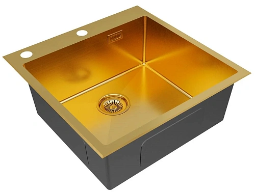 Кухонная мойка Paulmark KRONER-EDGE 51, PM775151-BG, брашированное золото, 510х510мм Кухонная мойка Paulmark KRONER-EDGE 51, PM775151-BG, брашированное золото, 510х510мм