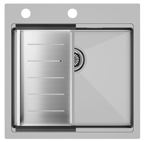 Кухонная мойка Paulmark KRONER-PRO 51 с коландером ADVANCE в цвет мойки, PM705151-BS+A405-BS Кухонная мойка Paulmark KRONER-PRO 51 с коландером ADVANCE в цвет мойки, PM705151-BS+A405-BS