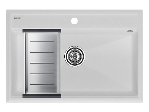 Кухонная мойка Paulmark STEPIA 80 с коландером ADVANCE брашированная PM117551-WH+A375-BS Кухонная мойка Paulmark STEPIA 80 с коландером ADVANCE брашированная PM117551-WH+A375-BS