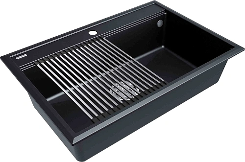 Кухонная мойка Paulmark STEPIA 80 с ролл-матом STEP брашированная PM117551-BLM+R375-BS Кухонная мойка Paulmark STEPIA 80 с ролл-матом STEP брашированная PM117551-BLM+R375-BS