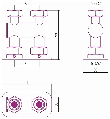 Модуль Сунержа прямой EU50 05-1539-3434 Состаренная бронза Модуль Сунержа прямой EU50 05-1539-3434 Состаренная бронза