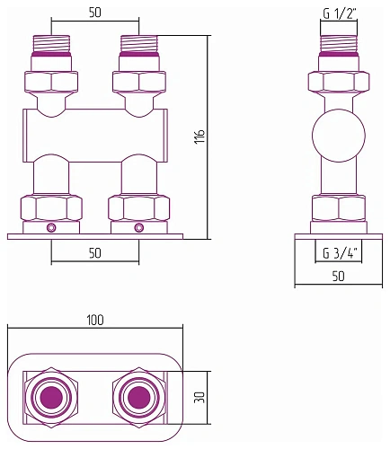 Модуль Сунержа прямой EU50 30-1537-1234 Матовый белый Модуль Сунержа прямой EU50 30-1537-1234 Матовый белый