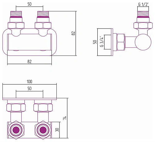 Модуль Сунержа угловой EU50 30-1536-1234 Матовый белый Модуль Сунержа угловой EU50 30-1536-1234 Матовый белый
