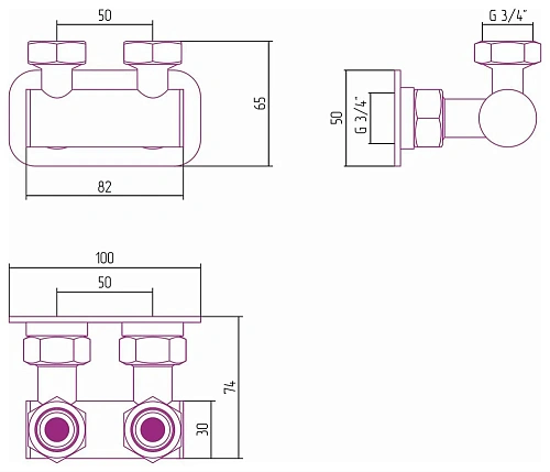 Модуль Сунержа угловой EU50 30-1538-3434 Матовый белый Модуль Сунержа угловой EU50 30-1538-3434 Матовый белый
