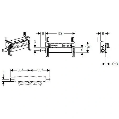Монтажный элемент для душевого трапа Geberit Kombifix 457.534.00.1 (Н34, выпуск 50 мм) Монтажный элемент для душевого трапа Geberit Kombifix 457.534.00.1 (Н34, выпуск 50 мм)