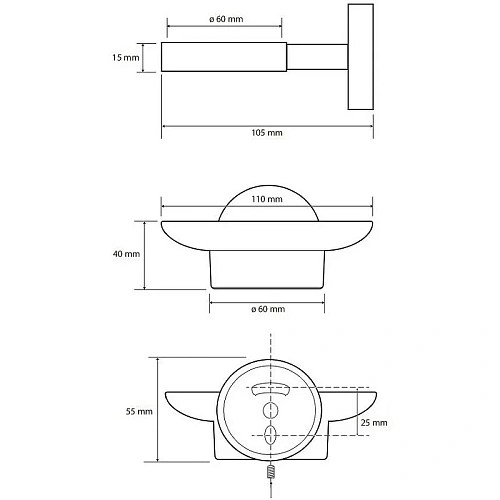 Мыльница Bemeta Hematit 159108042 Мыльница Bemeta Hematit 159108042