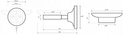 Мыльница Bemeta RETRO 144308022 Мыльница Bemeta RETRO 144308022