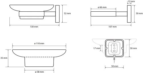 Мыльница Bemeta TASI 154108022 Мыльница Bemeta TASI 154108022