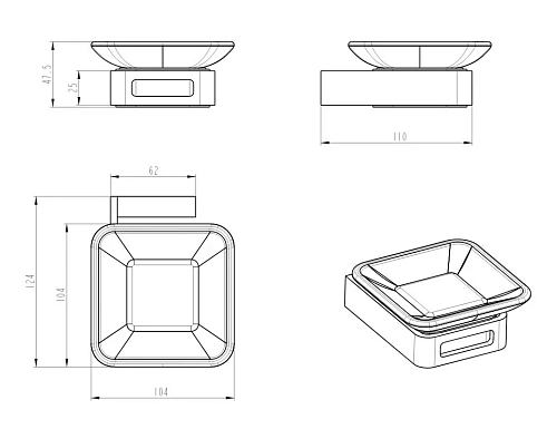 Мыльница Boheme Black Q 10943-B Мыльница Boheme Black Q 10943-B