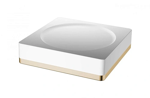 Мыльница Boheme белый-золото 10960-W-G Мыльница Boheme белый-золото 10960-W-G