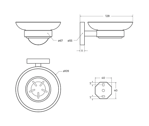 Мыльница CEZARES RELAX-SODS-IN сатин Мыльница CEZARES RELAX-SODS-IN сатин