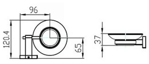 Мыльница Kaiser Gerade KH-2013 (стекло) хром из латуни Мыльница Kaiser Gerade KH-2013 (стекло) хром из латуни