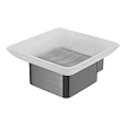 Мыльница Lemark SMOOTH LINE с держателем, графит 9746018 Мыльница Lemark SMOOTH LINE с держателем, графит 9746018