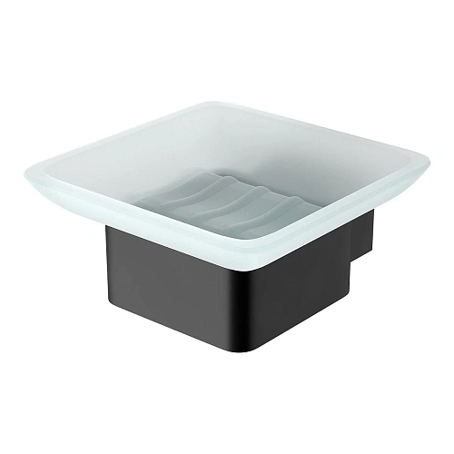 Мыльница Lemark SMOOTH LINE с держателем, чёрный матовый 9742017 Мыльница Lemark SMOOTH LINE с держателем, чёрный матовый 9742017