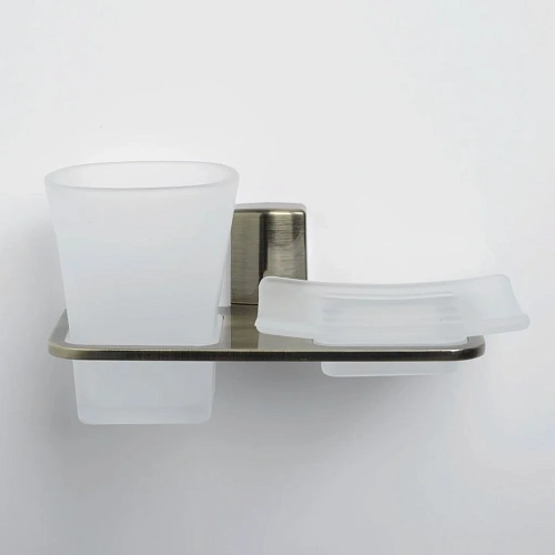 Мыльница WasserKRAFT Exter K-5226 Держатель стакана и мыльницы светлая бронза Мыльница WasserKRAFT Exter K-5226 Держатель стакана и мыльницы светлая бронза