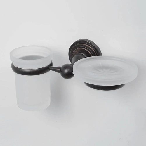 Мыльница WasserKRAFT Isar K-7326 Держатель стакана и мыльницы темная бронза Мыльница WasserKRAFT Isar K-7326 Держатель стакана и мыльницы темная бронза