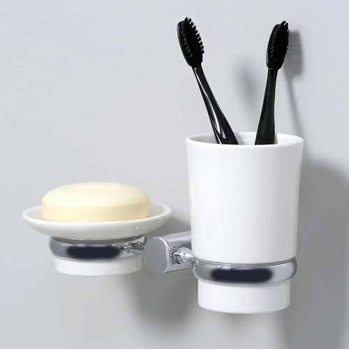 Мыльница WasserKRAFT K-28226 Держатель стакана и мыльницы хром Мыльница WasserKRAFT K-28226 Держатель стакана и мыльницы хром