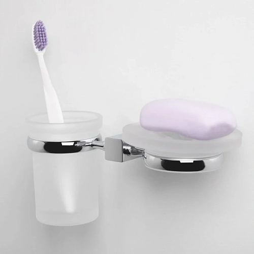 Мыльница WasserKRAFT Lippe K-6526 Держатель стакана и мыльницы хром Мыльница WasserKRAFT Lippe K-6526 Держатель стакана и мыльницы хром