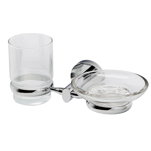 Мыльница WasserKRAFT Rhein K-6226 Держатель стакана и мыльницы хром Мыльница WasserKRAFT Rhein K-6226 Держатель стакана и мыльницы хром