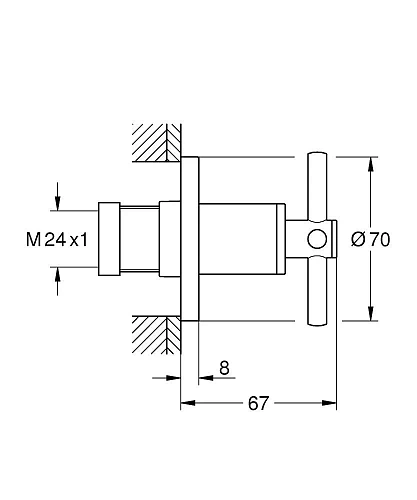 Накладная панель скрытой вентильной головки GROHE Atrio New, крестообразная ручка, теплый закат глян 19069DA3 Накладная панель скрытой вентильной головки GROHE Atrio New, крестообразная ручка, теплый закат глян 19069DA3