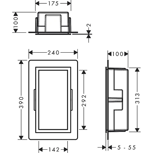 Настенный короб Hansgrohe XtraStoris Individual, с дизайнерской рамой, 30х15х10 см 56096990, полиров Настенный короб Hansgrohe XtraStoris Individual, с дизайнерской рамой, 30х15х10 см 56096990, полиров
