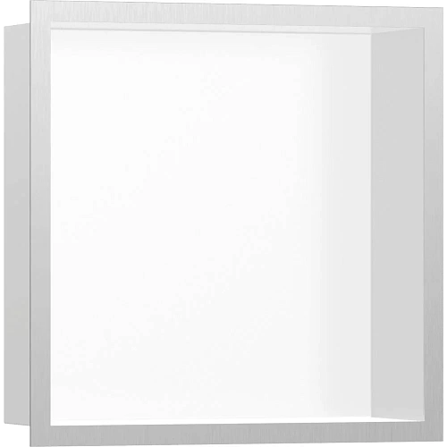 Настенный короб Hansgrohe XtraStoris Individual, с дизайнерской рамой, 30х30х10 см 56099800, шлифова Настенный короб Hansgrohe XtraStoris Individual, с дизайнерской рамой, 30х30х10 см 56099800, шлифова