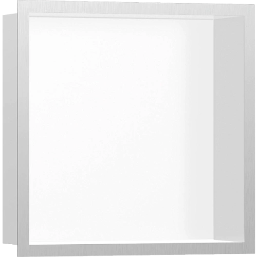 Настенный короб Hansgrohe XtraStoris Individual, с дизайнерской рамой, 30х30х10 см 56099800, шлифова Настенный короб Hansgrohe XtraStoris Individual, с дизайнерской рамой, 30х30х10 см 56099800, шлифова