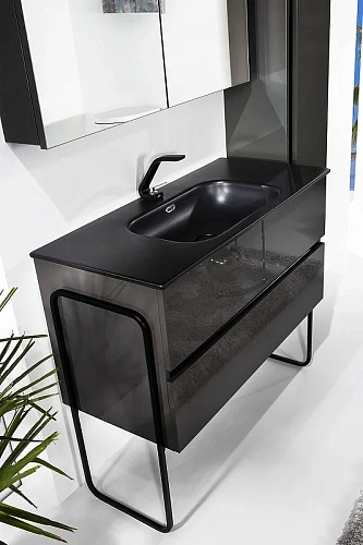 Ножки для мебели Armadi Art 839-A к для тумбы Vallessi нержавеющая сталь антрацит (пара) для прямых Ножки для мебели Armadi Art 839-A к для тумбы Vallessi нержавеющая сталь антрацит (пара) для прямых