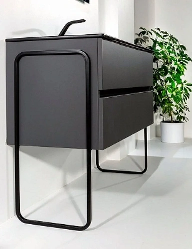 Ножки для мебели Armadi Art 839-A к для тумбы Vallessi нержавеющая сталь антрацит (пара) для прямых Ножки для мебели Armadi Art 839-A к для тумбы Vallessi нержавеющая сталь антрацит (пара) для прямых