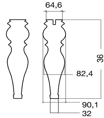 Ножки для мебели Armadi Art 882-W массив белые h36 (пара) Ножки для мебели Armadi Art 882-W массив белые h36 (пара)