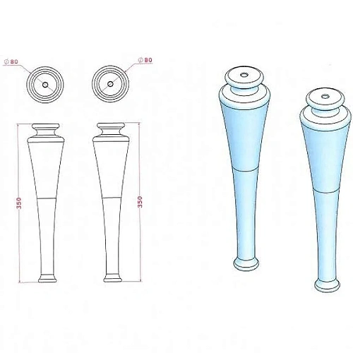 Ножки для мебели CEZARES 40388 Ножки для мебели CEZARES 40388