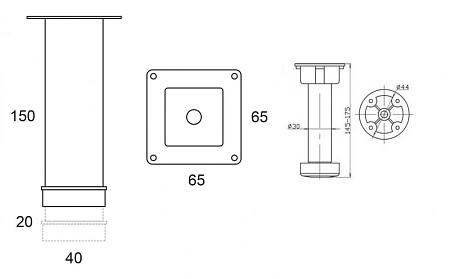 Ножки для мебели OWL 15 см, хром, 4 шт OW99.00.00 Ножки для мебели OWL 15 см, хром, 4 шт OW99.00.00