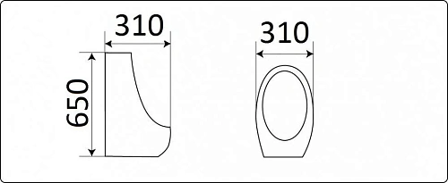 Писсуар CeramaLux X541S белый Писсуар CeramaLux X541S белый
