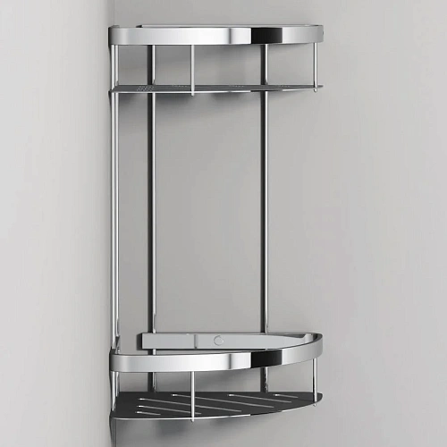 Полка AM.PM Sense L A7454200 угловая, двухъярусная, хром Полка AM.PM Sense L A7454200 угловая, двухъярусная, хром