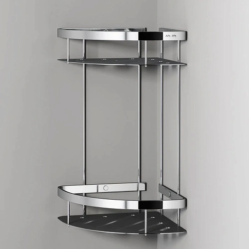 Полка AM.PM Sense L A7454200 угловая, двухъярусная, хром Полка AM.PM Sense L A7454200 угловая, двухъярусная, хром