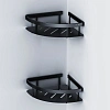 Полка AM.PM Sense L A7454222 угловая, двухъярусная, черный Полка AM.PM Sense L A7454222 угловая, двухъярусная, черный