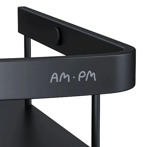 Полка AM.PM Sense L A7454222 угловая, двухъярусная, черный Полка AM.PM Sense L A7454222 угловая, двухъярусная, черный