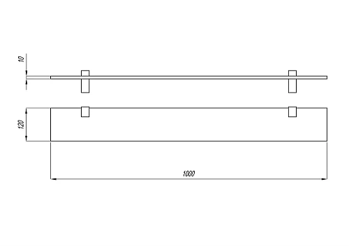 Полка Aquaton 100 стеклянная 1A121903TU010 Полка Aquaton 100 стеклянная 1A121903TU010